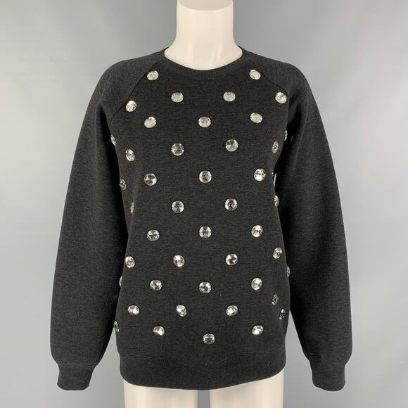MARC JACOBS Size XS Black Applique Wool Blend Crew-Neck Pullover - Picture 1 of 1